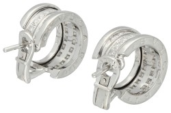 Bvlgari 18K witgouden 'B.zero1' oorbellen bezet met ca. 0.54 ct. diamant