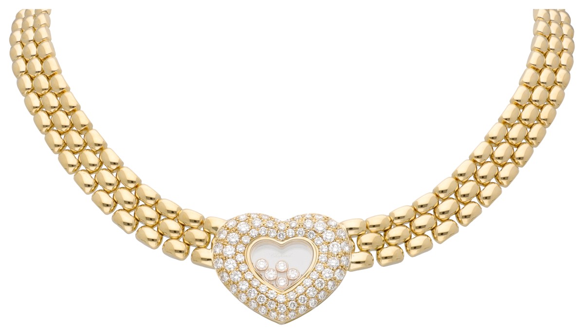 Chopard 18K geelgouden collier happy diamonds