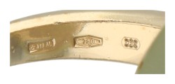 Pomellato 18K geelgouden 'Luna' ring bezet met maansteen en ca. 0.48 ct. diamant