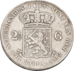 2½ Gulden. Willem II. 1844. VF -.