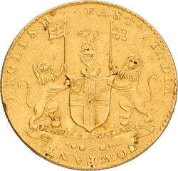 India. Madras Presidency. British India Company. Mohur - From the shipwreck of the "Fame". ND (1820). XF.