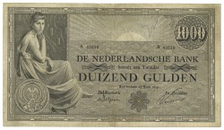 Nederland. 1000 Gulden. Bankbiljet. Type 1919. Type Grietje Seel. - Zeer Fraai.