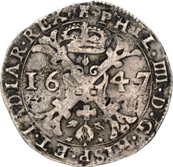 Patagon. Henegouwen. Tournai. Philips IV. 1647. VF