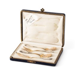 Art Nouveau hors d'oeuvre set (4), Wolfers frères voor A. Bonebakker & Zoon, Brussel / Amsterdam ca. 1900, zilver