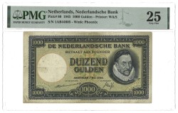 Nederland. 1000 Gulden. Bankbiljet. Type 1945. Type Willem van Oranje. -  PMG 25