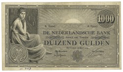 Nederland. 1000 Gulden. Bankbiljet. Type 1919. Type Grietje Seel. - Zeer Fraai.