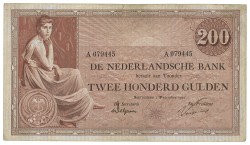 Nederlands. 200 Gulden. Bankbiljet. Type 1921. Type Grietje Seel. - Zeer Fraai.