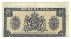 Nederland. 2 1/2 Gulden. Misdruk. Type 1945. - Prachtig.
