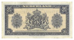 Nederland. 2 1/2 Gulden. Misdruk. Type 1945. - Prachtig.