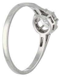 Platina ring bezet met ca. 0.72 ct. diamant