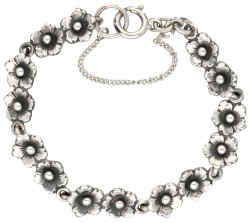 N.E. From Deense design sterling zilveren demi-parure met bloemen