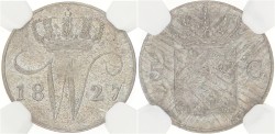 5 Cent. Willem I. 1827 U. NGC graded. MS 65