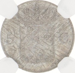 5 Cent. Willem I. 1827 U. NGC graded. MS 65