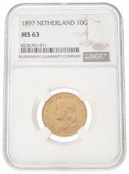 10 Gulden. Wilhelmina. 1897. MS 63