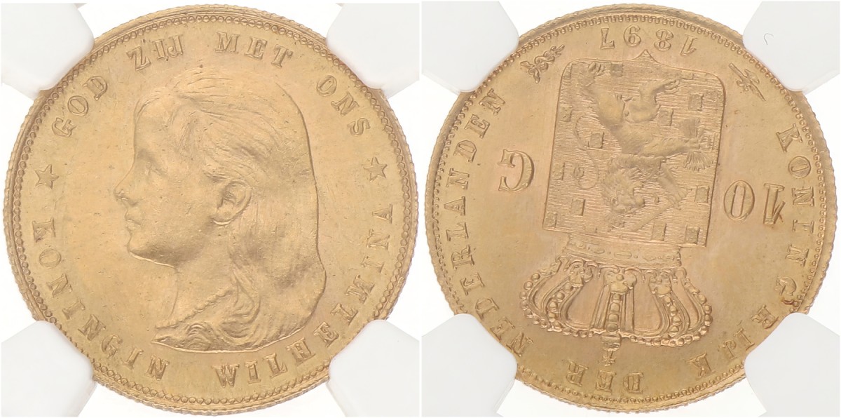 10 Gulden. Wilhelmina. 1897. MS 63