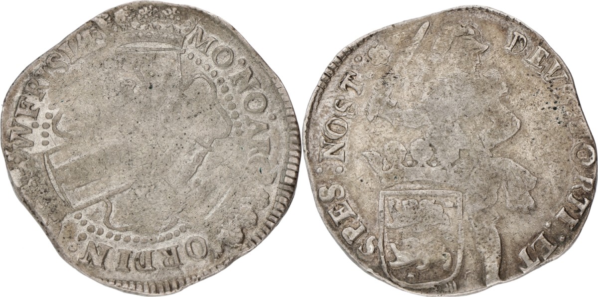 Daalder van 30 stuiver. West-Friesland. N.D. (afgesleten). F +