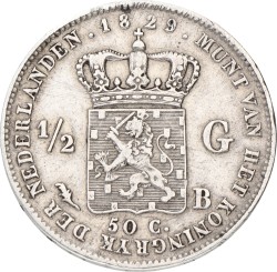½ gulden. Willem I. 1829/22/23. VF