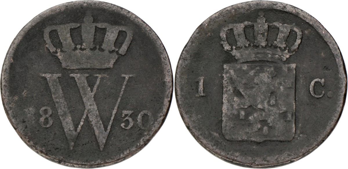 1 Cent. Willem I. 1830 U. F