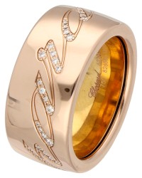 Chopard 18K roségouden Chopardissimo ring bezet met diamant