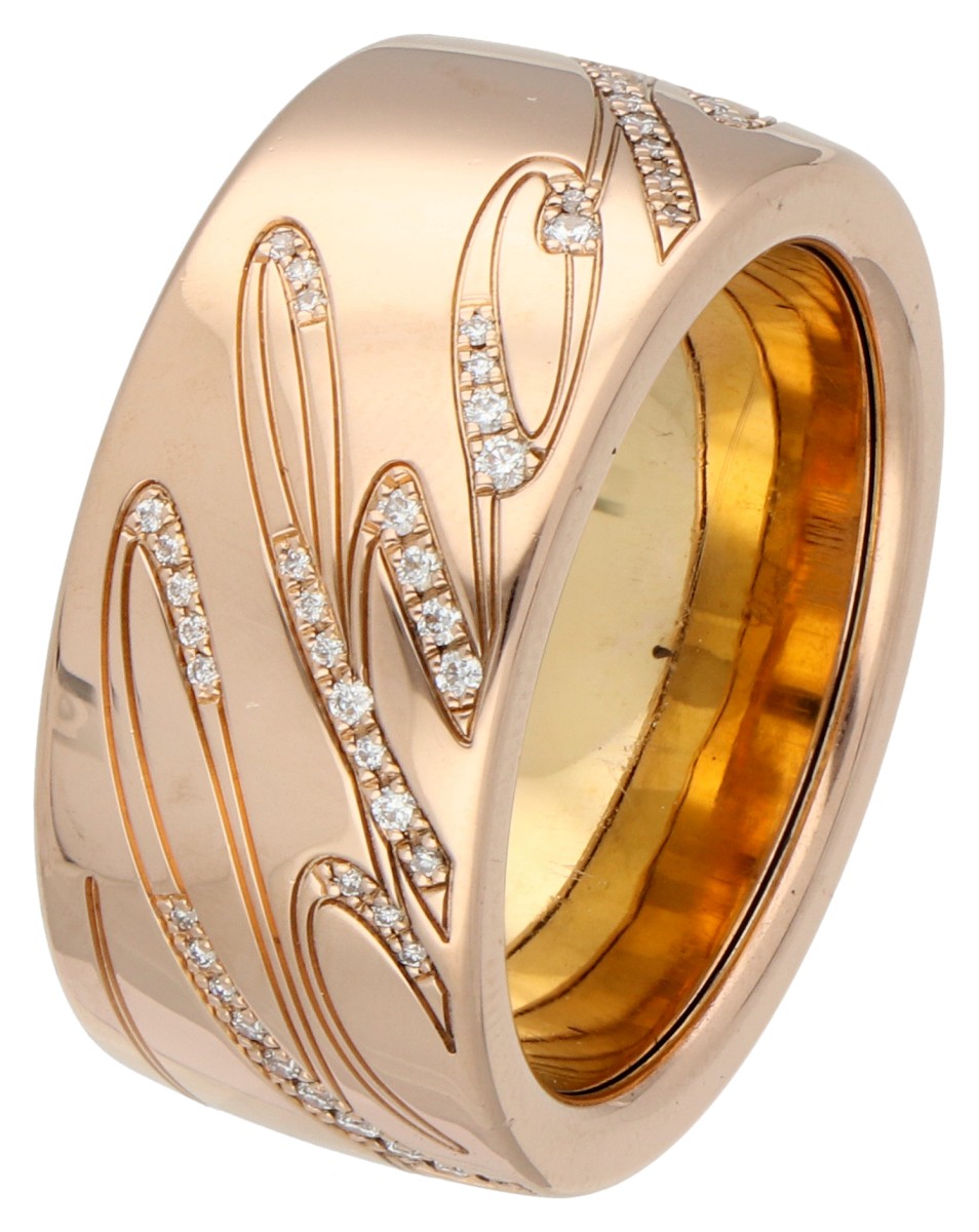 Chopard 18K roségouden Chopardissimo ring bezet met diamant