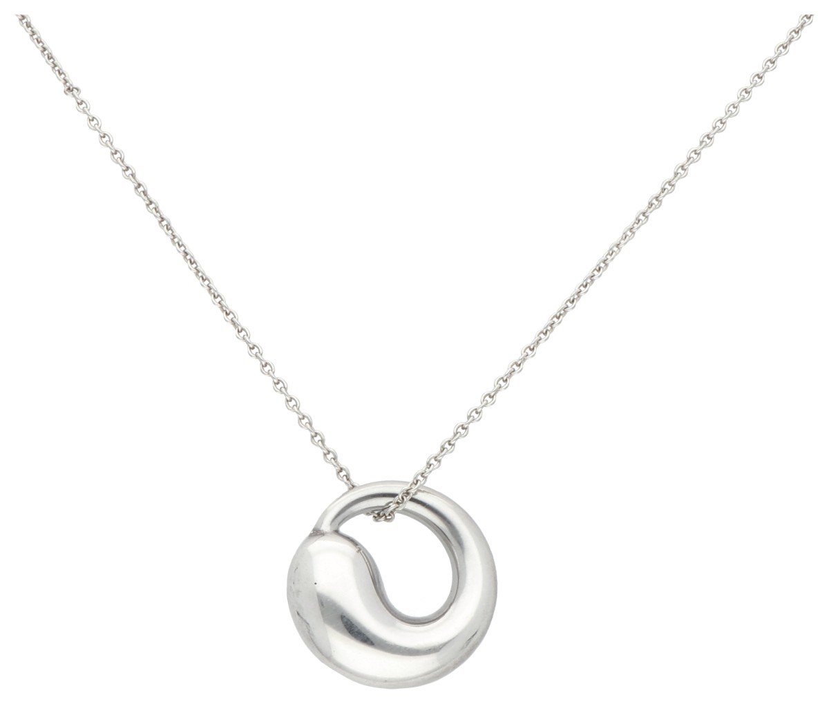 Elsa Peretti voor Tiffany & Co sterling zilveren Eternal circle collier