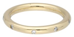 Bron 14K geelgouden stax ring bezet met diamant