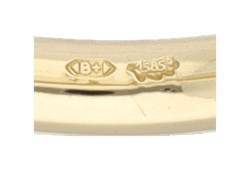 Bron 14K geelgouden stax ring bezet met diamant