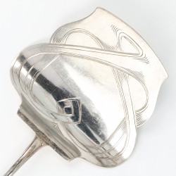 Jugendstil aspergeschep, S. & M. Benzen, Kopenhagen 1904, zilver