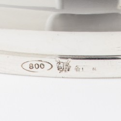 Art Deco "Swan'' sausboot met lepel, A. Cesa, Alessandria ca. 1945/50, zilver