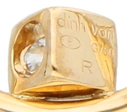 Dinh Van 18K Le Cube geelgouden oorstekers bezet met diamant