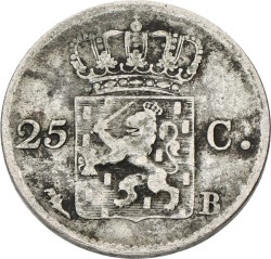 25 Cent. Willem I. 1829 B. VF -