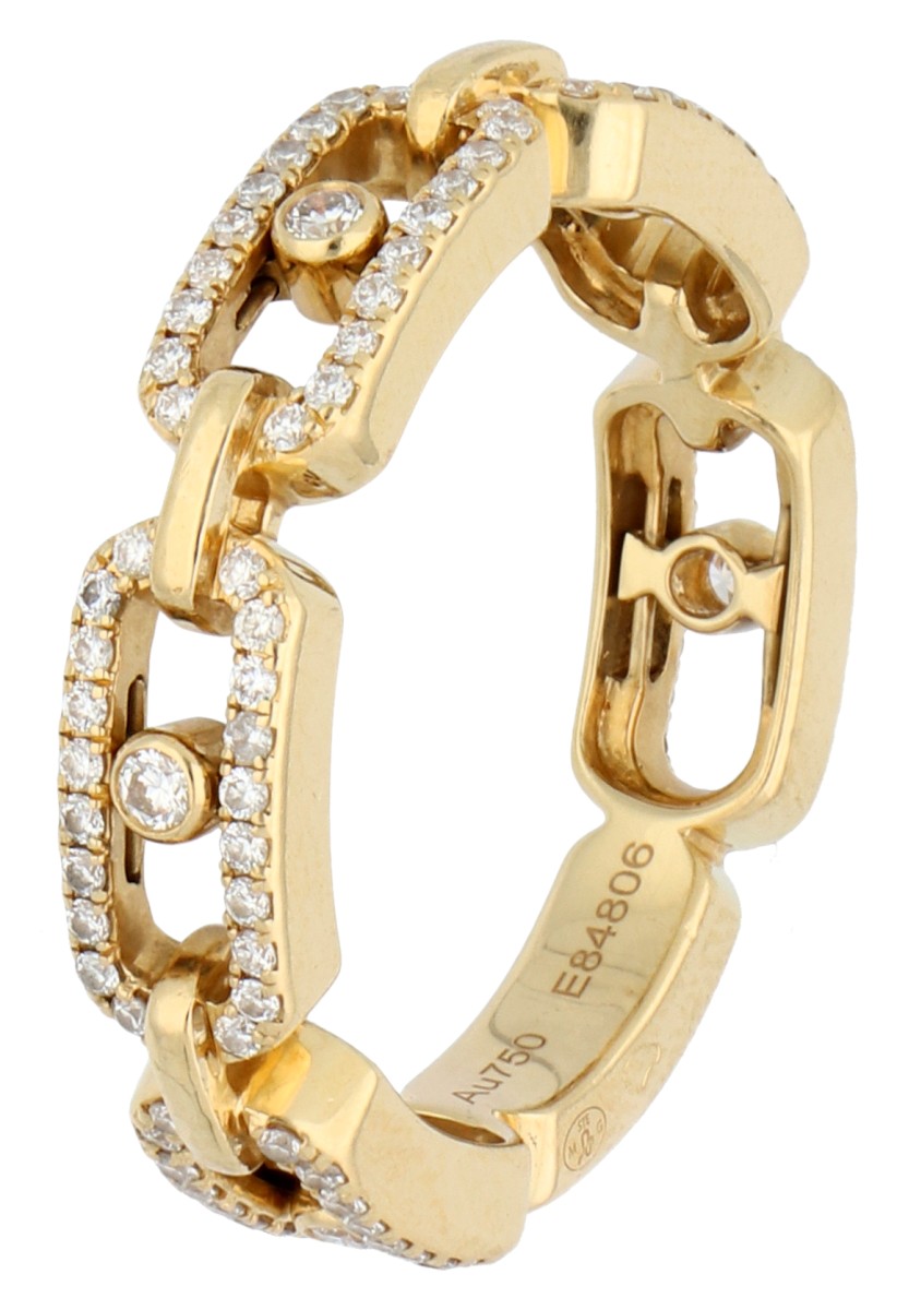 Messika 18K Move Link geelgouden ring bezet met ca. 0.48 ct. diamant