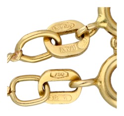 18K geelgouden collier met zwarte diamant en robijnen