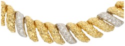 18K Bicolor gouden collier bezet met ca. 1.40 ct. diamanten