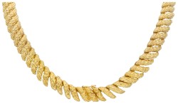 18K Bicolor gouden collier bezet met ca. 1.40 ct. diamanten