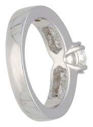 18K witgouden shoulder ring bezet met 2 ct. diamant, IGI-gecertificeerd