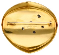 14K Finse design geelgouden broche met opaal door Heikki Kaksonen