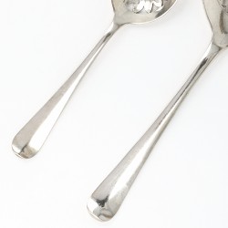 Christa Ehrlich natfruitschep en zuurlepel, model 1064, Voorschoten 1930, zilver