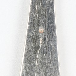 Christa Ehrlich natfruitschep en zuurlepel, model 1064, Voorschoten 1930, zilver