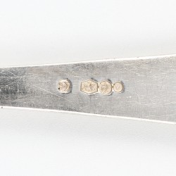 Christa Ehrlich natfruitschep en zuurlepel, model 1064, Voorschoten 1930, zilver