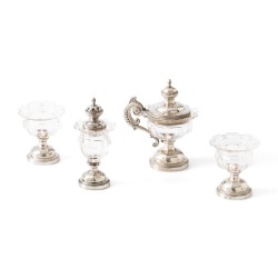 Tafelgarnituur (4), Johannes Lambertus Kroijmans, Oss / Schijndel 1847, zilver