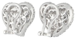18K witgouden hart oorstekers met diamanten