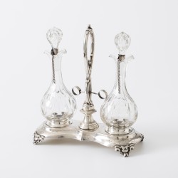 Olie- en azijnstel, Jacobus Held, Amsterdam 1876, zilver