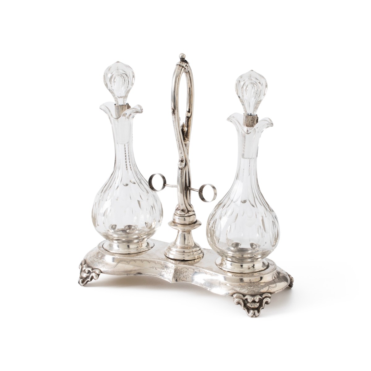 Olie- en azijnstel, Jacobus Held, Amsterdam 1876, zilver