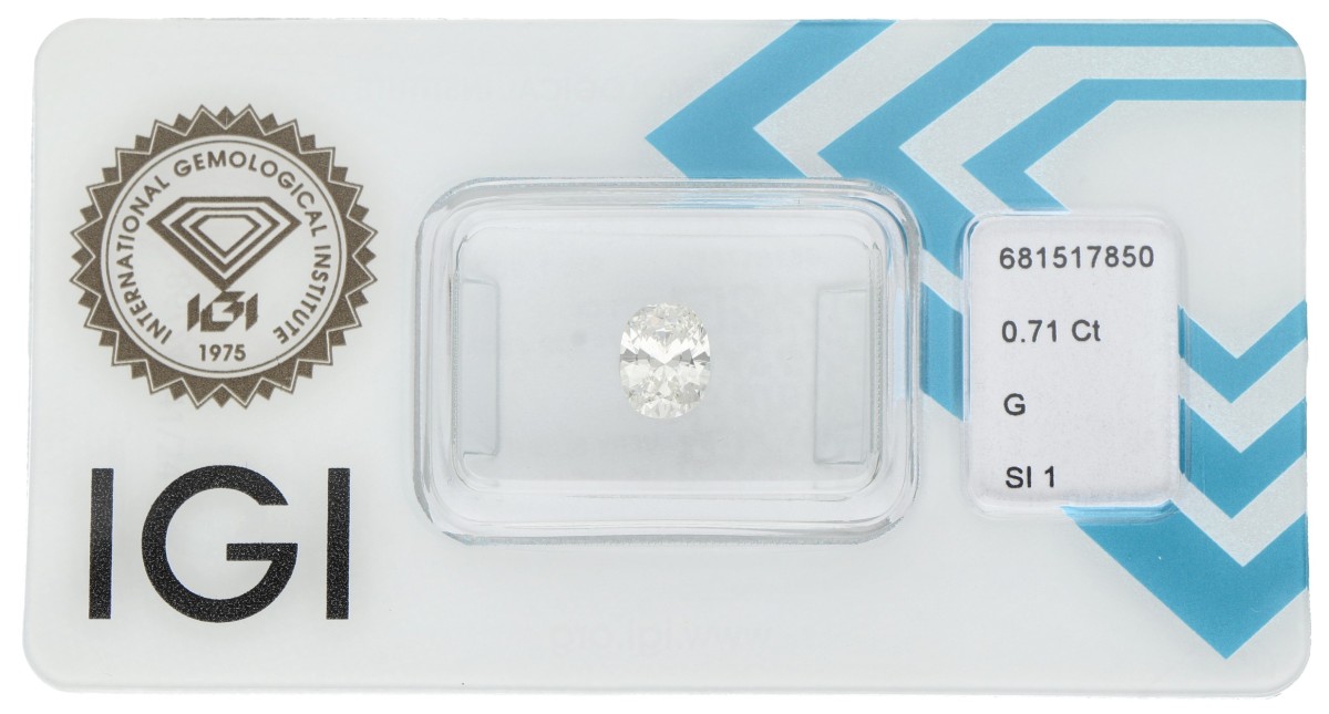 Goudwisselkantoor auction: 0.71 ct. Oval Brilliant IGI certified natural diamond