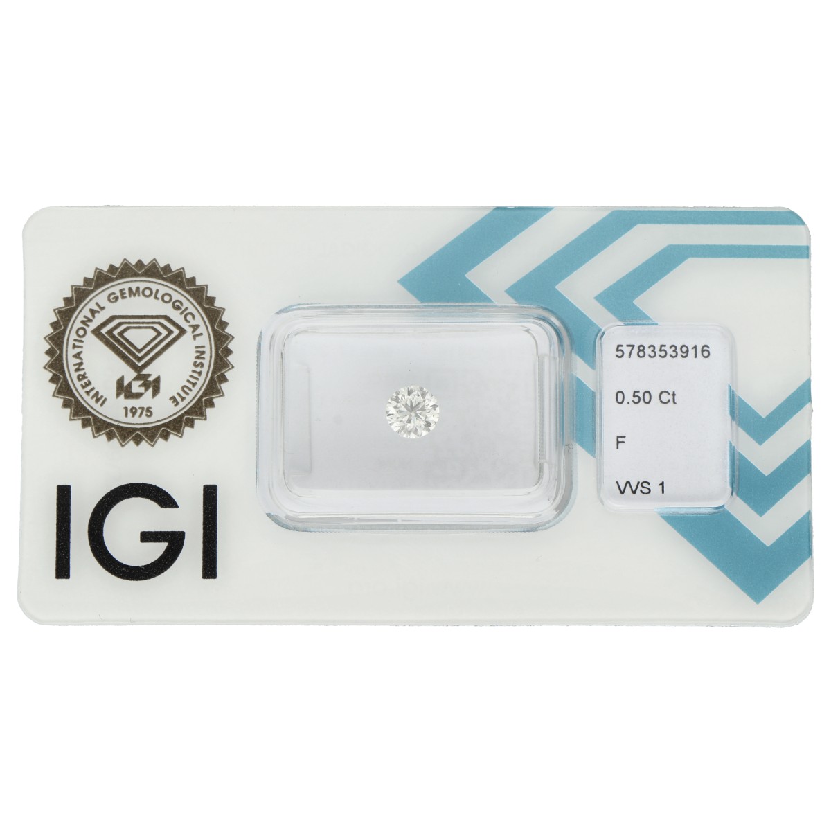 Goudwisselkantoor auction: 0.50 ct. Round Brilliant IGI certified natural diamond