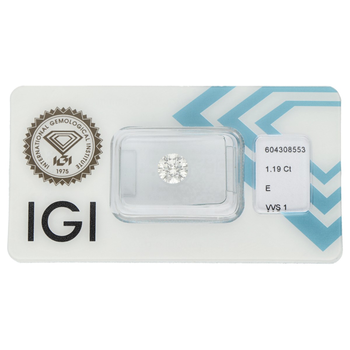 Goudwisselkantoor auction: 1.19 ct. Round Brilliant IGI certified natural diamond