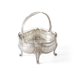 Art Nouveau schaal, Lutz & Weiß, Pforzheim ca. 1900, zilver