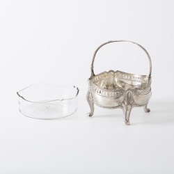 Art Nouveau schaal, Lutz & Weiß, Pforzheim ca. 1900, zilver