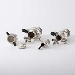 Christofle Cardeilhac koffie- & thee servies, model Fontainebleau (4), Parijs ca. 1970-1980, zilver